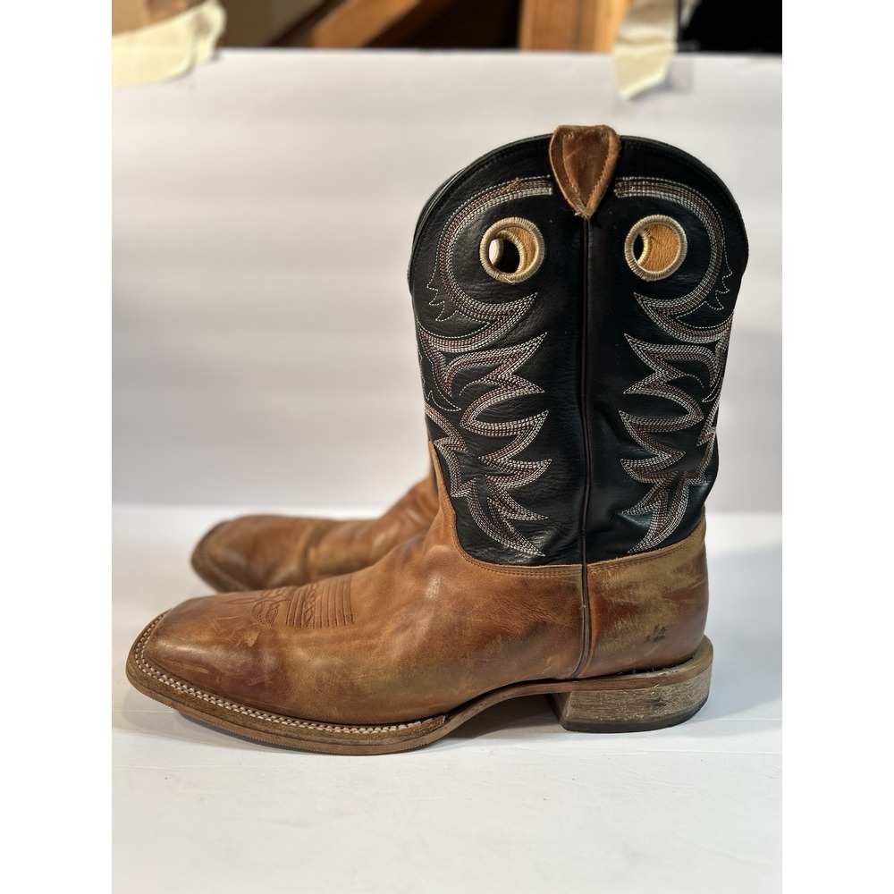 Justin Bent Rail BR734 Cowboy Boots Mens 14 D Brown Leather Square Toe USA